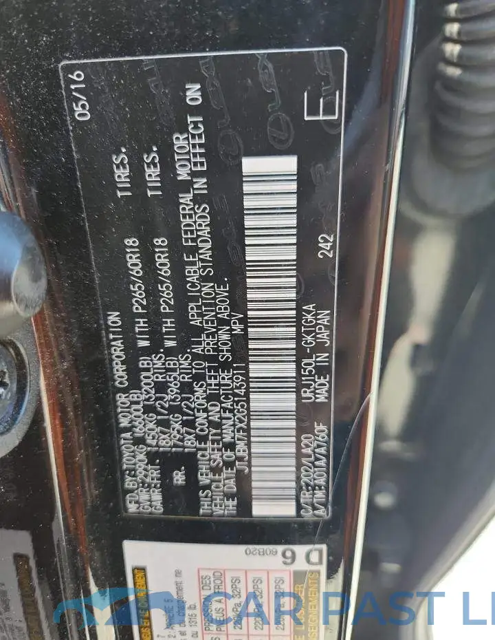 JTJBM7FX2G5143911# 14