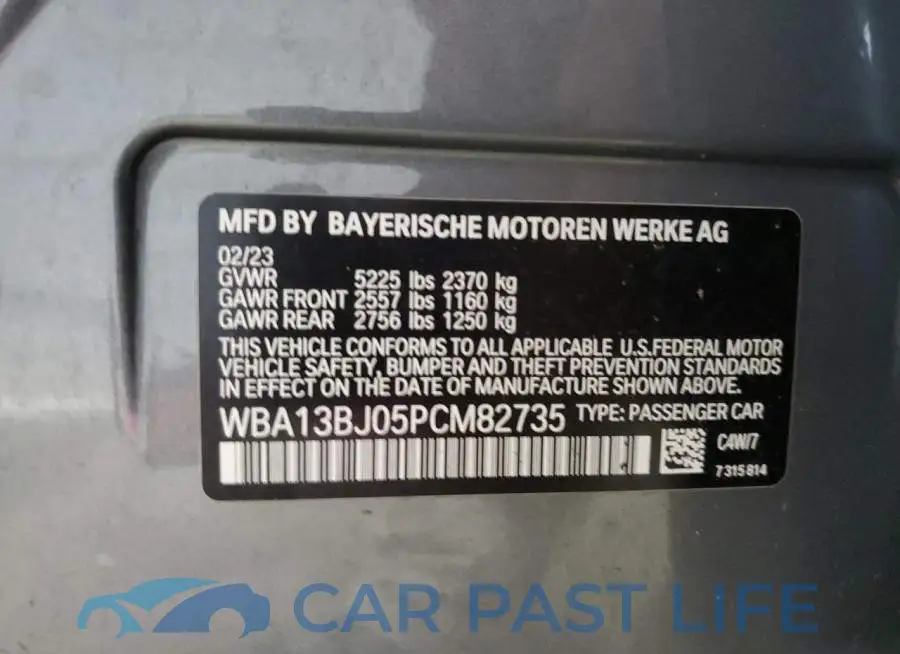 WBA13BJ05PCM82735# 12