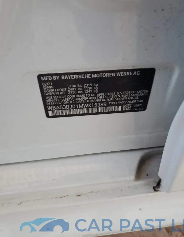 WBA53BJ01MWX15389# 12