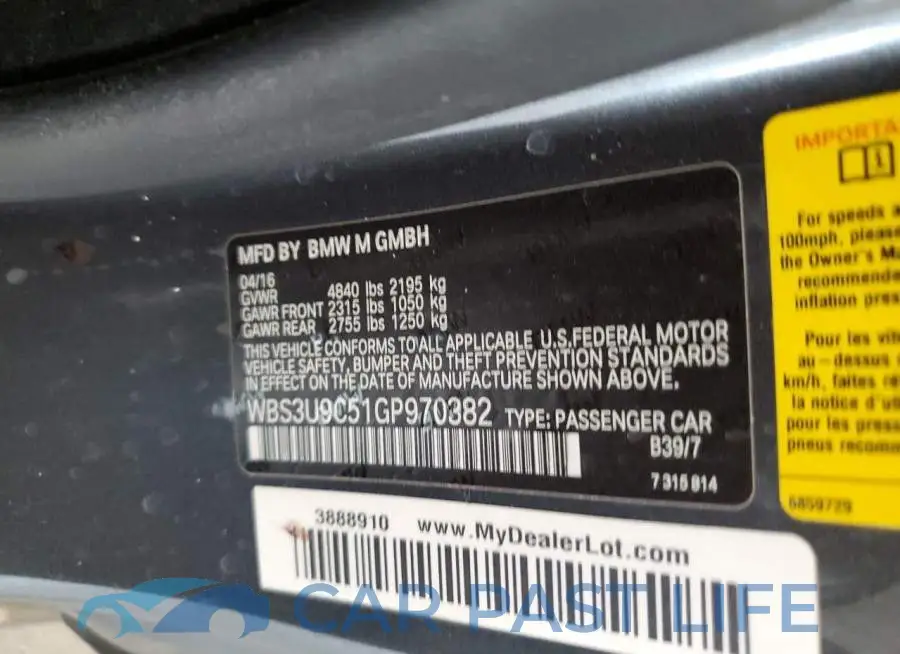 WBS3U9C51GP970382# 12