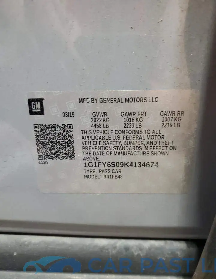 1G1FY6S09K4134674# 13