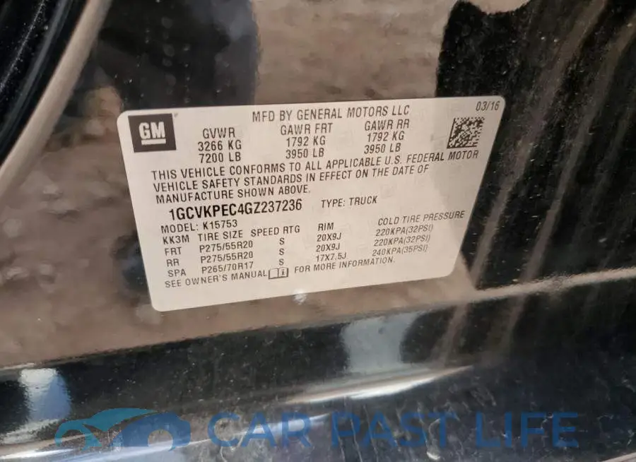 1GCVKPEC4GZ237236# 12