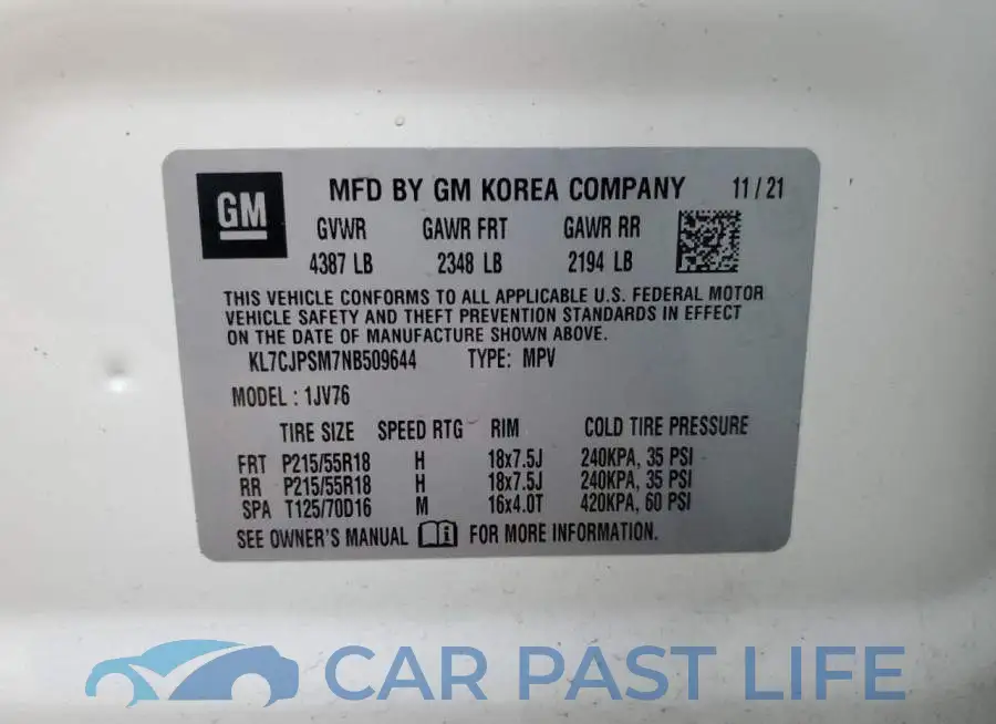 KL7CJPSM7NB509644# 13