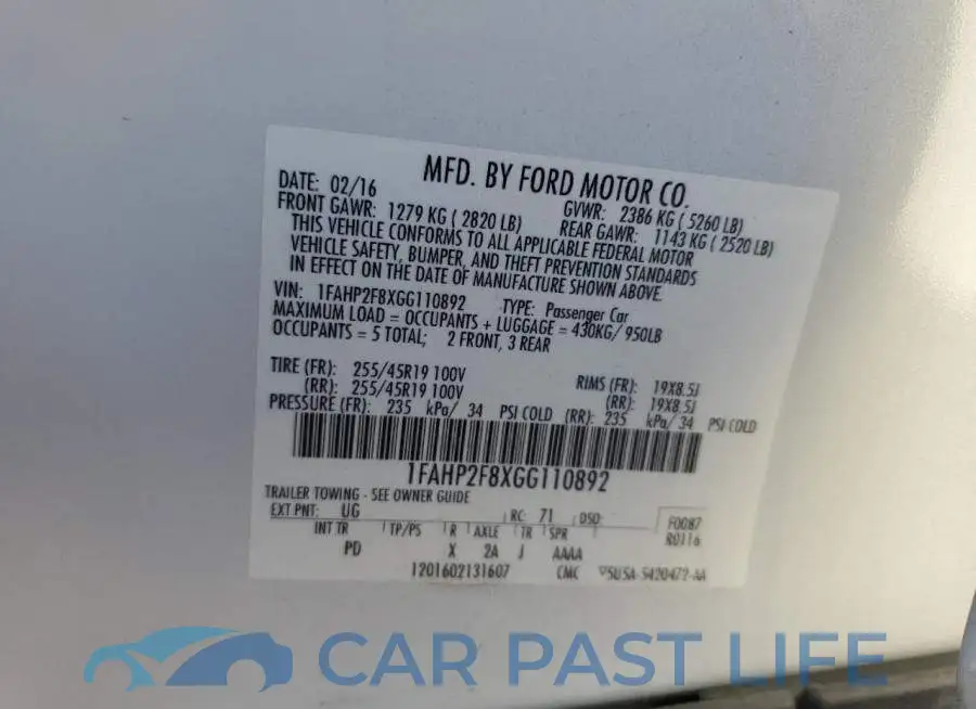 1FAHP2F8XGG110892# 12