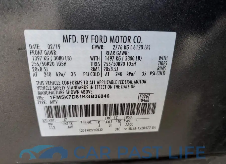 1FM5K7D81KGB36846# 14