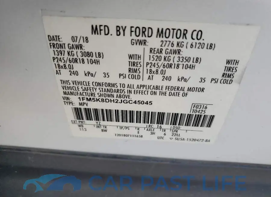 1FM5K8DH2JGC45045# 13