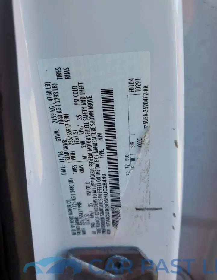 1FMCU9GD6HUC28440# 12