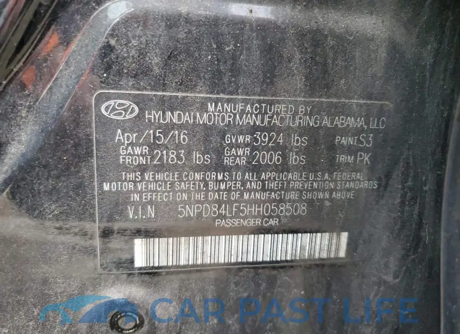 5NPD84LF5HH058508# 12