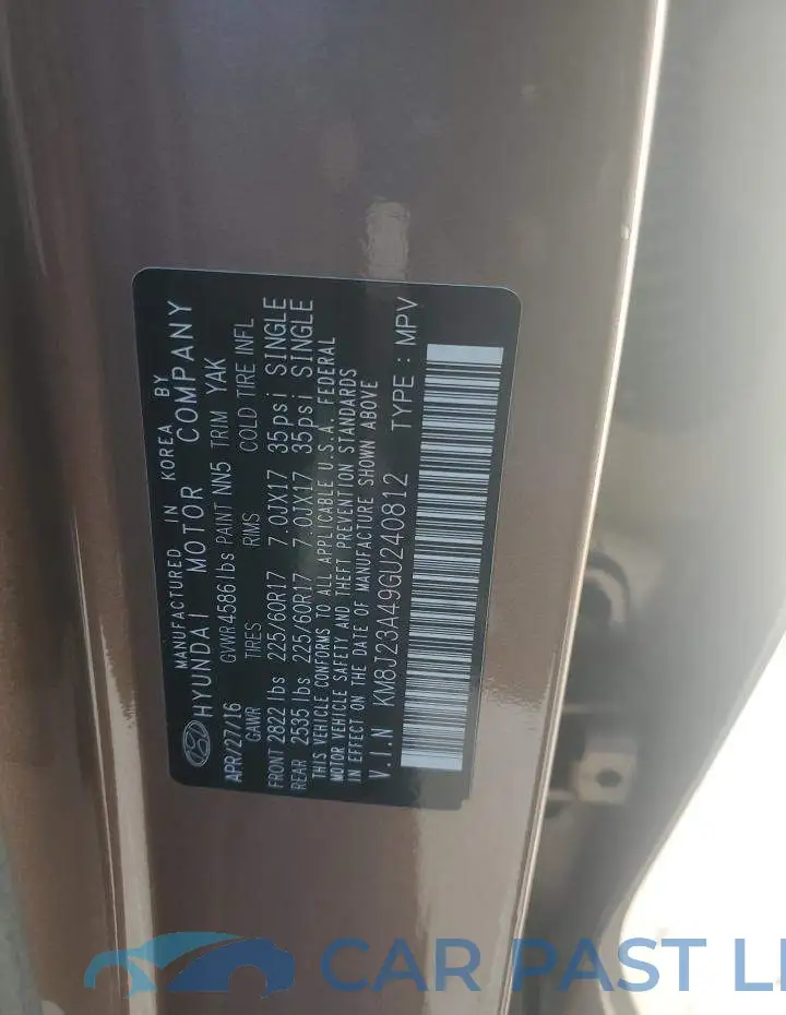 KM8J23A49GU240812# 13