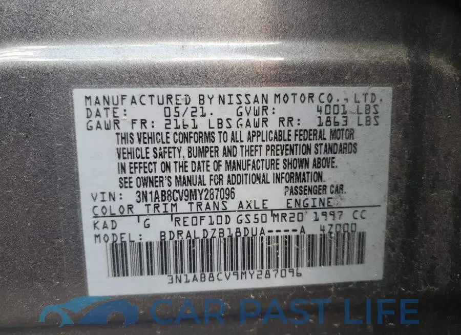 3N1AB8CV9MY287096# 12
