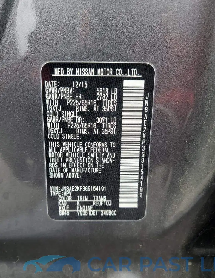 JN8AE2KP3G9154191# 14