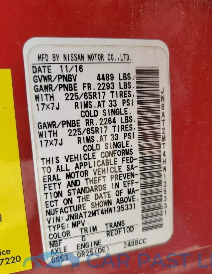 JN8AT2MT4HW135331# 13