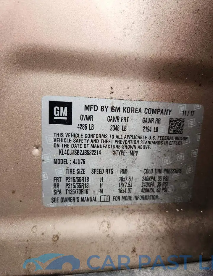 KL4CJ1SB2JB582214# 12