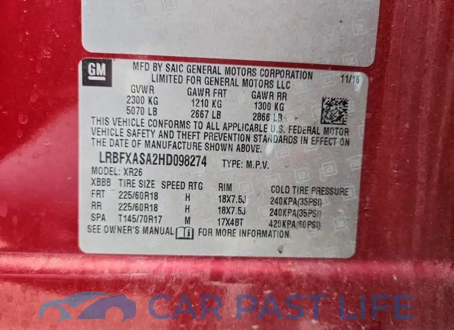 LRBFXASA2HD098274# 12