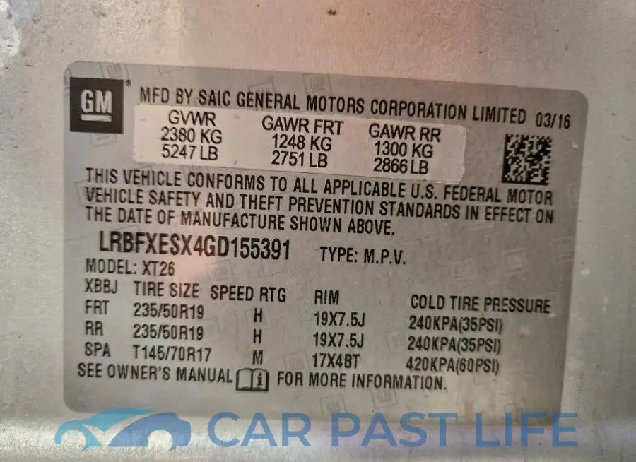 LRBFXESX4GD155391# 13