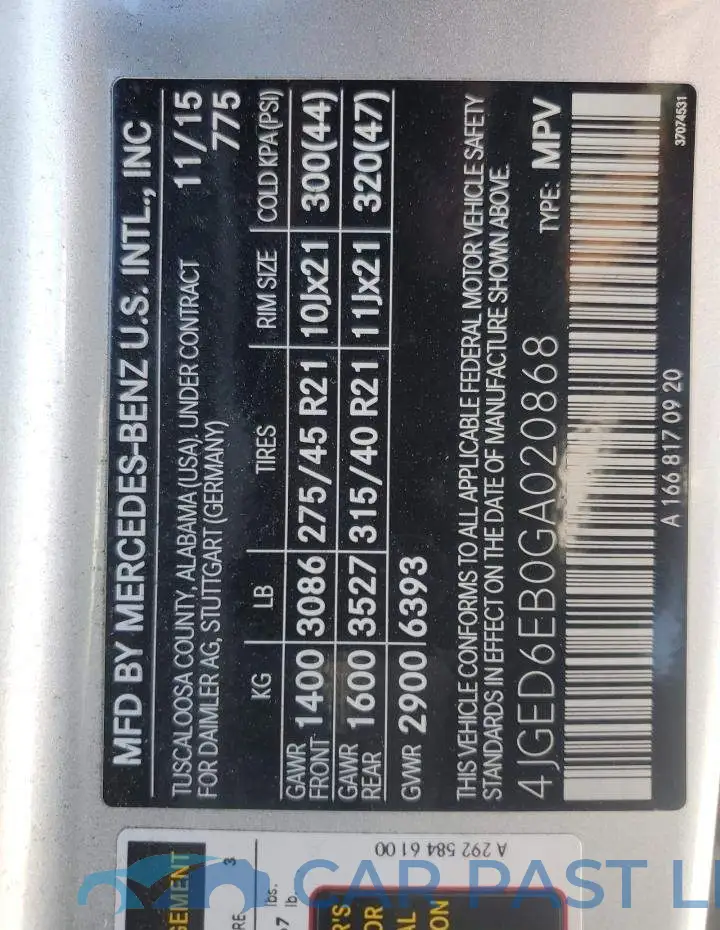 4JGED6EB0GA020868# 14