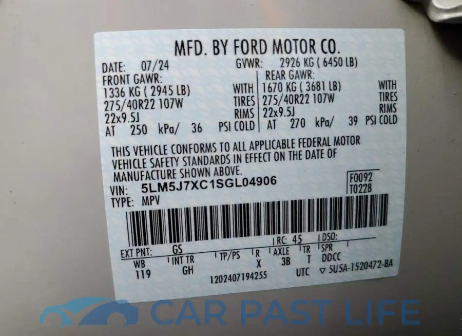 5LM5J7XC1SGL04906# 13