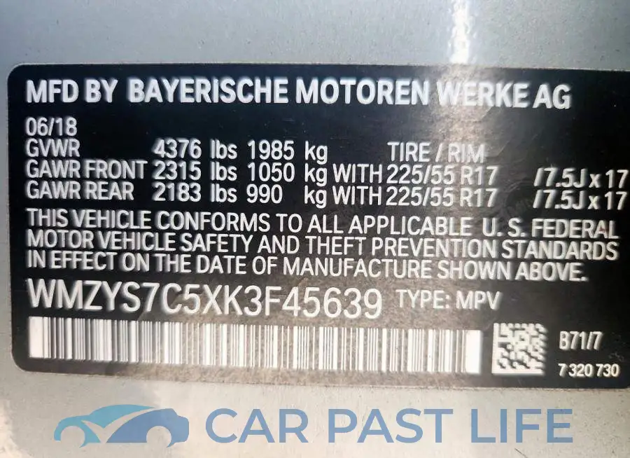 WMZYS7C5XK3F45639# 12