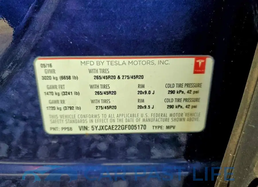 5YJXCAE22GF005170# 12