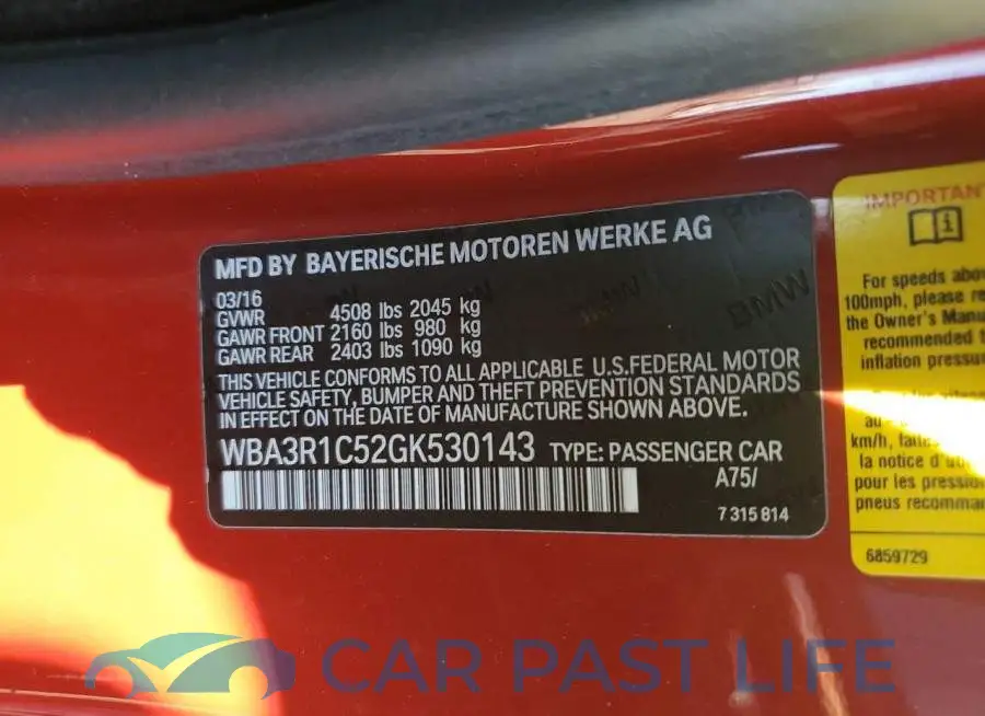 WBA3R1C52GK530143# 12