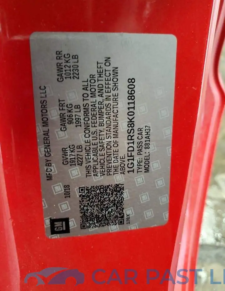 1G1FD1RS8K0118608# 12