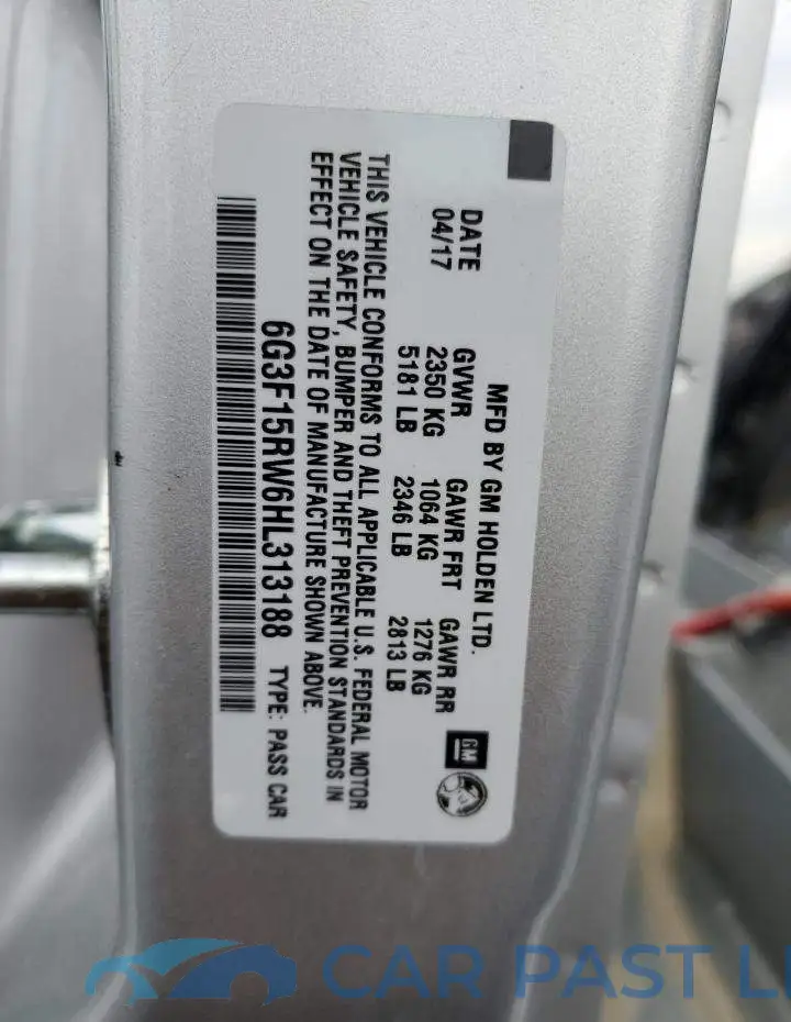 6G3F15RW6HL313188# 12