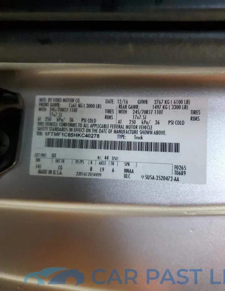 1FTMF1C85HKC40278# 12