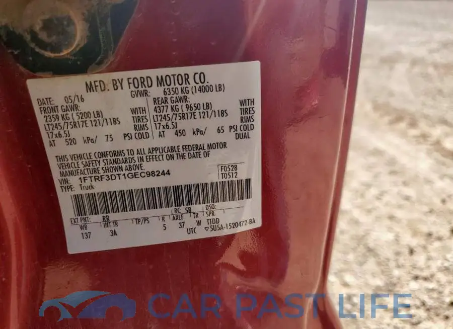 1FTRF3DT1GEC98244# 13