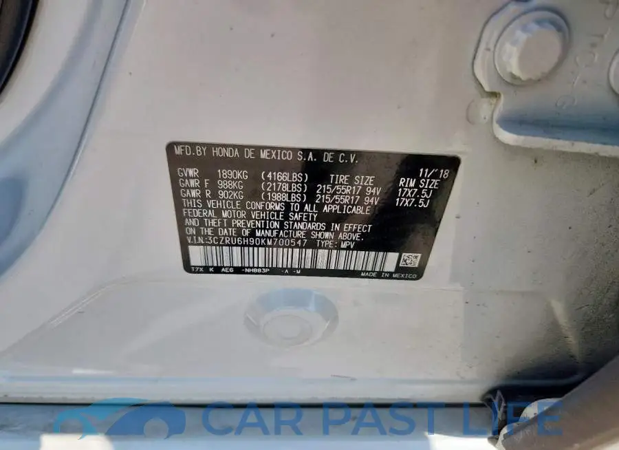 3CZRU6H90KM700547# 13