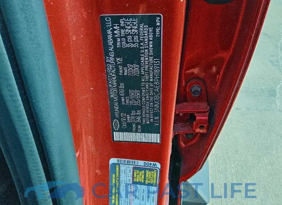 5NMJBCAE8PH189131# 13