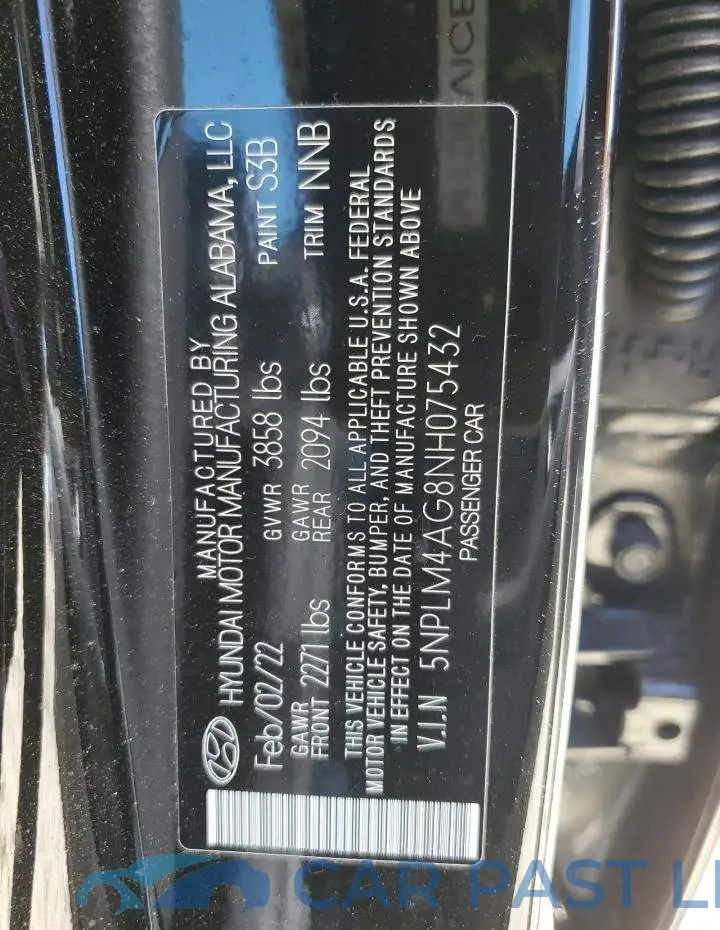 5NPLM4AG8NH075432# 13