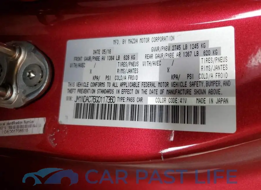 JM1NDAC76G0117360# 12