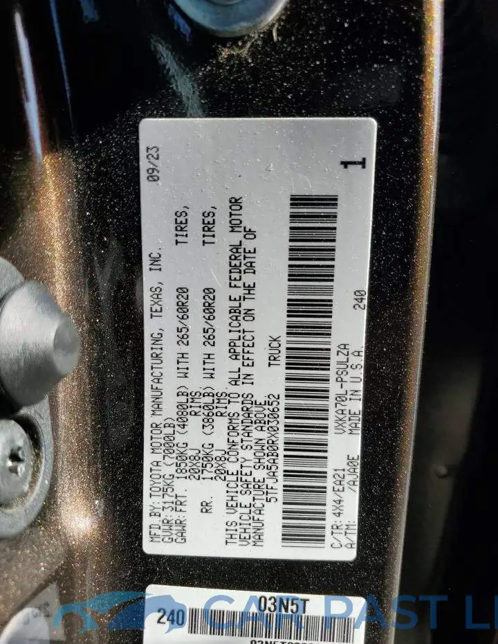5TFJA5AB0RX030652# 13