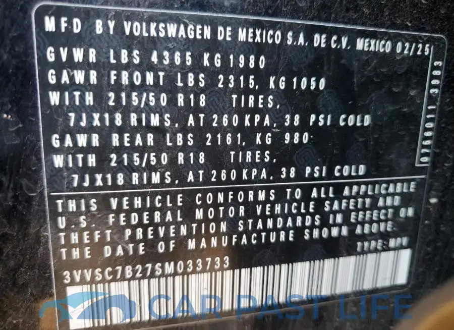 3VVSC7B27SM033733# 13