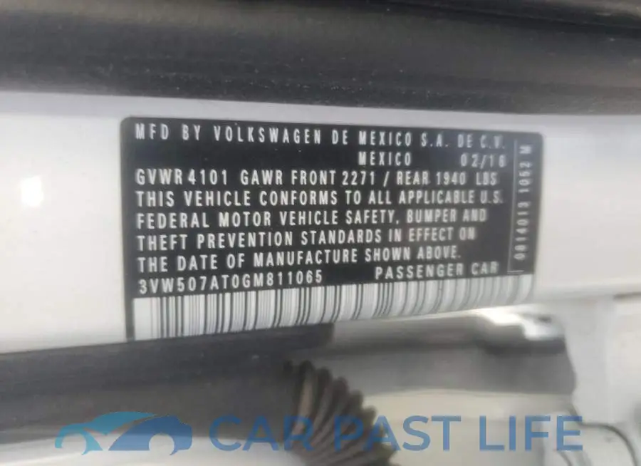 3VW507AT0GM811065# 12