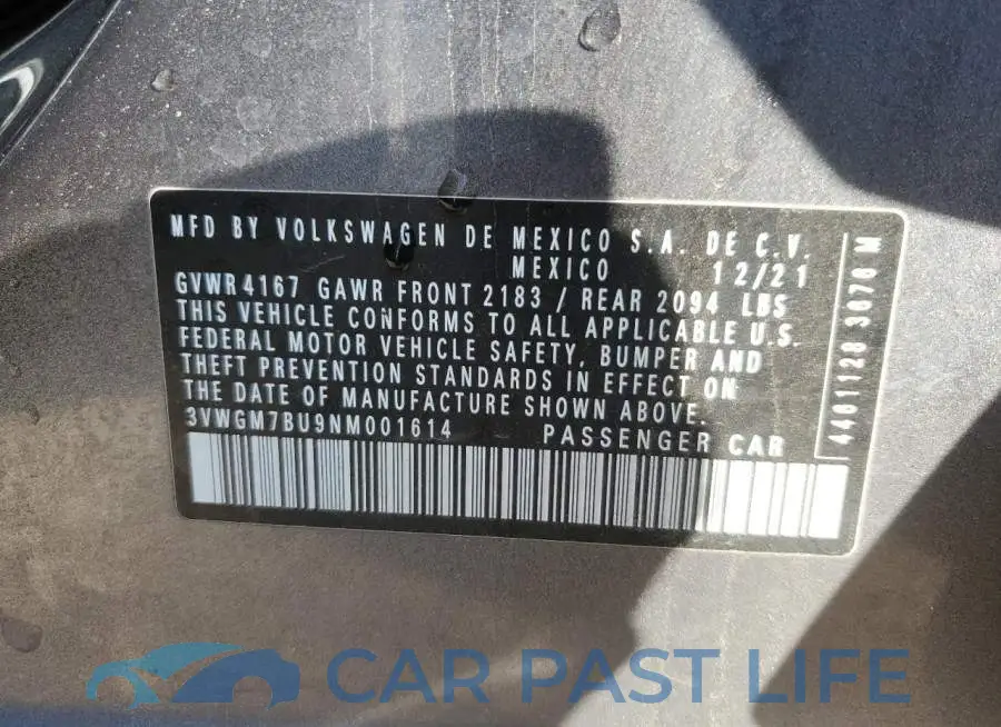 3VWGM7BU9NM001614# 12