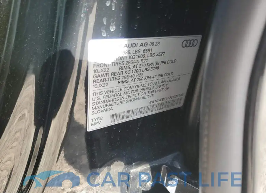 WA1CWBF16PD038160# 12