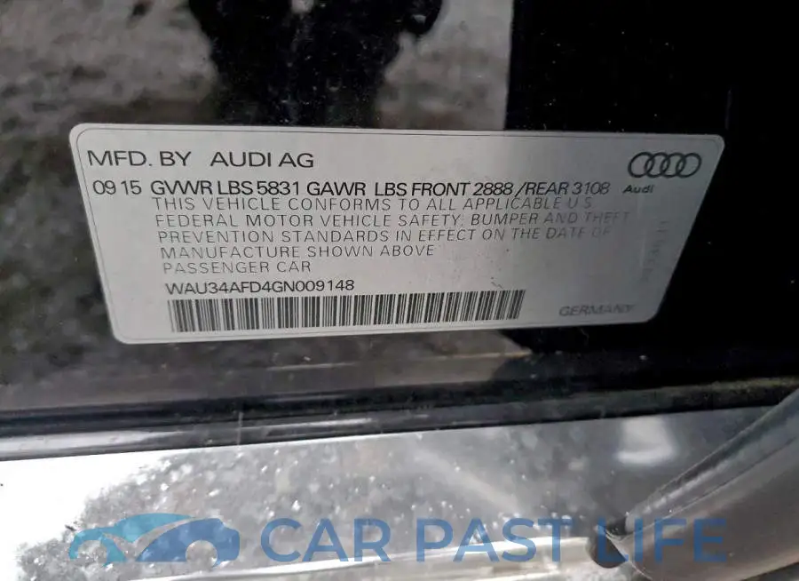 WAU34AFD4GN009148# 12