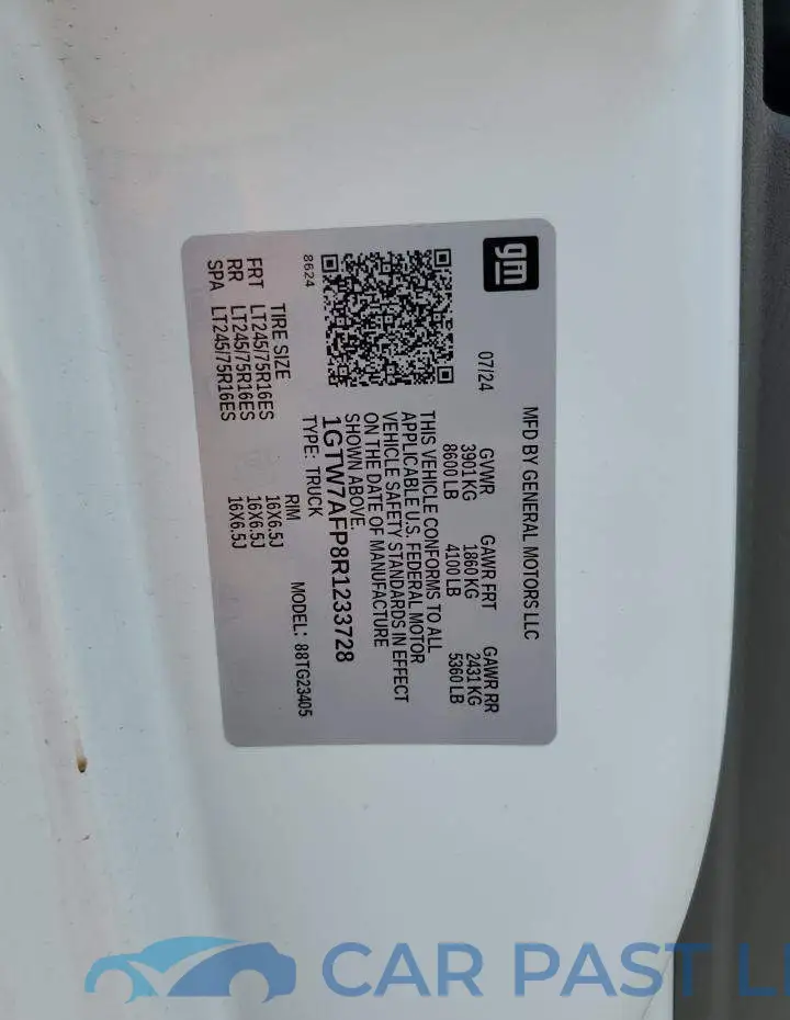 1GTW7AFP8R1233728# 12