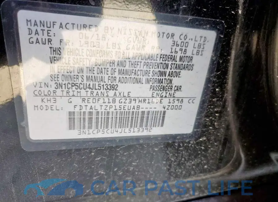 3N1CP5CU4JL513392# 12