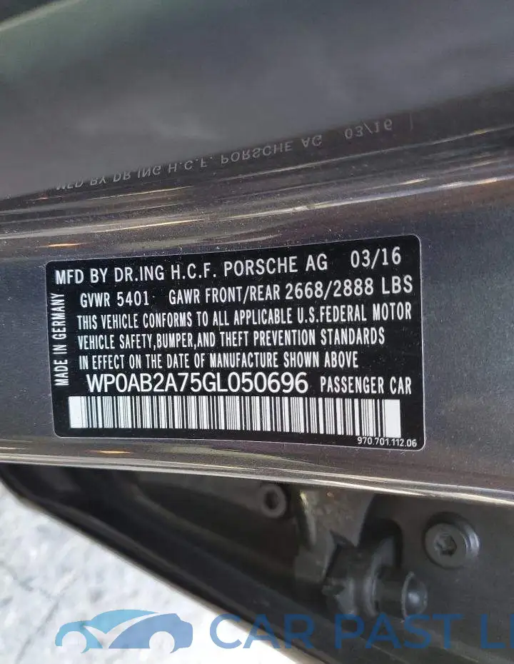 WP0AB2A75GL050696# 12