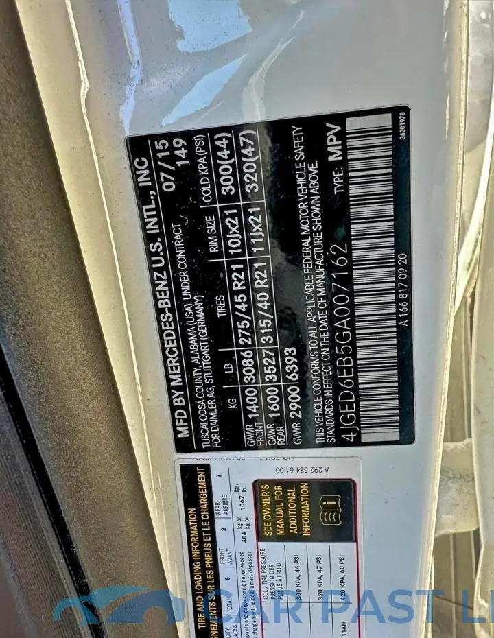 4JGED6EB5GA007162# 10