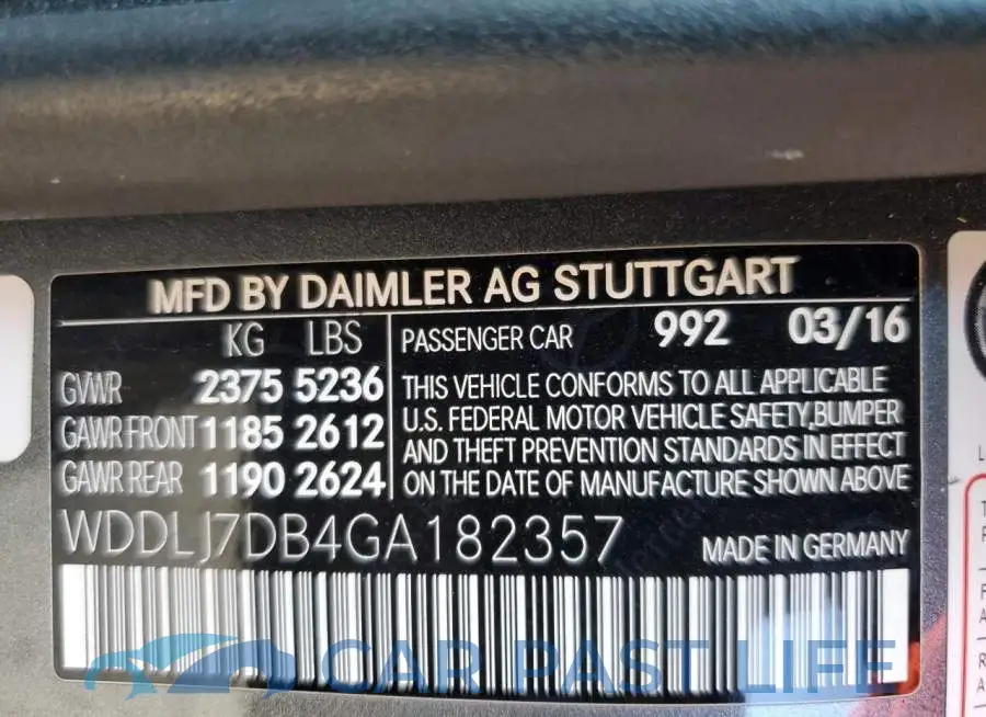 WDDLJ7DB4GA182357# 12