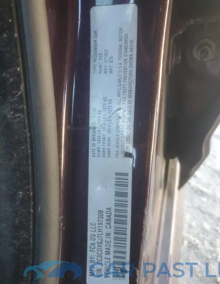 2C3CDXGJ7LH197309# 12