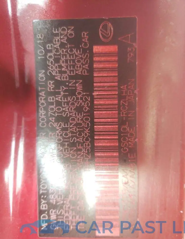 JTHHZ5BC9K5019521# 13