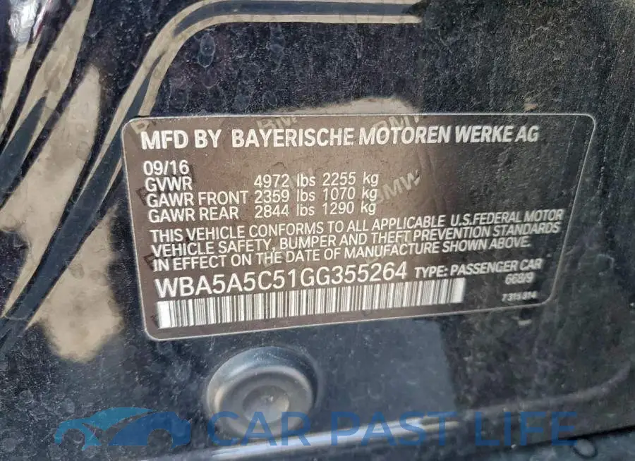 WBA5A5C51GG355264# 12