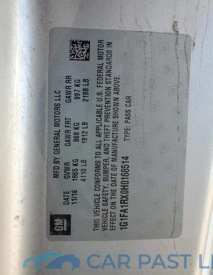 1G1FA1RX0H0168514# 12