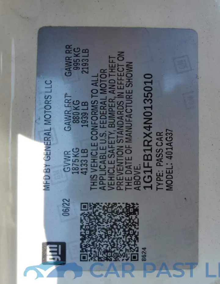 1G1FB1RX4N0135010# 12