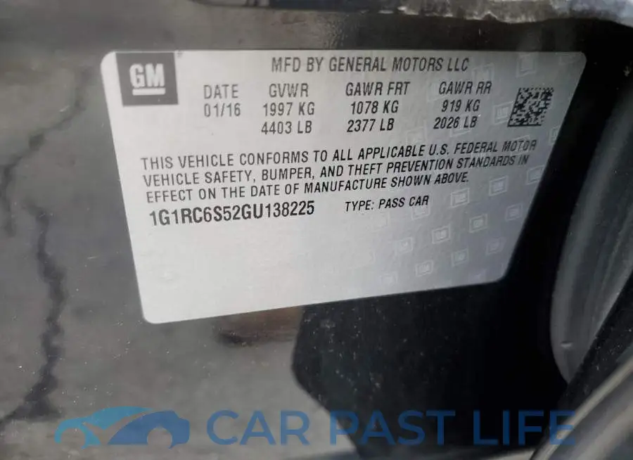 1G1RC6S52GU138225# 12