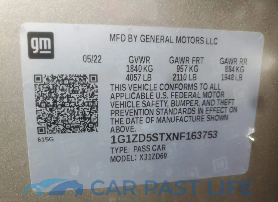 1G1ZD5STXNF163753# 12